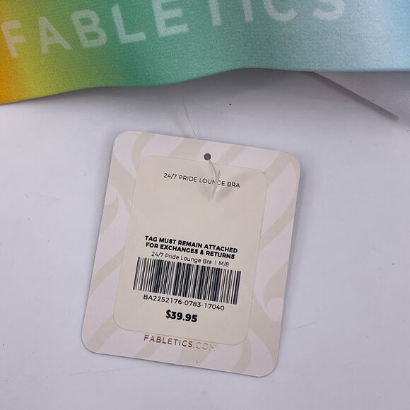 Fabletics Sz M 24/7 Pride Lounge Bra Gray Removable Soft Cups Stretch Knit NWT - Picture 3 of 7